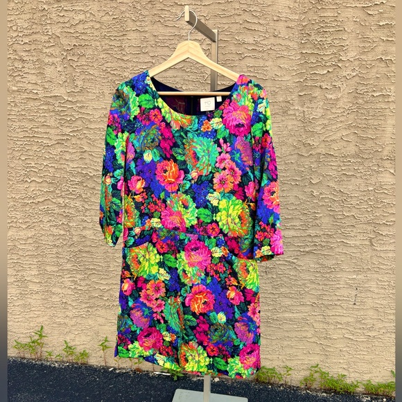 Vivid Floral Shirt Dress - Picture 2 of 5